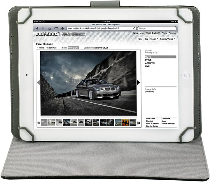 RIVACASE Kunstledertasche für Tablets bis 10.1“ - Universelle Hülle mit neuartigen Montagesystem und