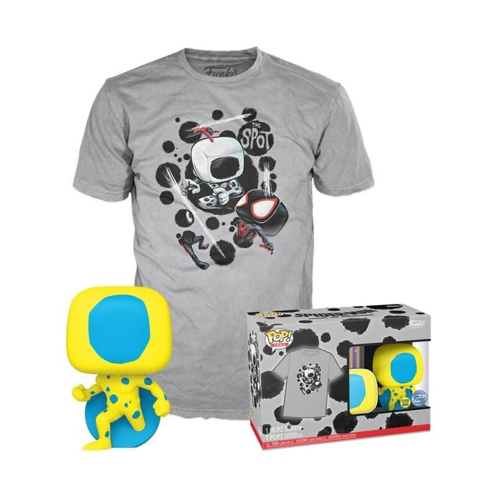 Funko POP! &amp; Tee: Spider-Man: Across The Spider-Verse - Blacklight - Glow In The Dark - Small - Nan