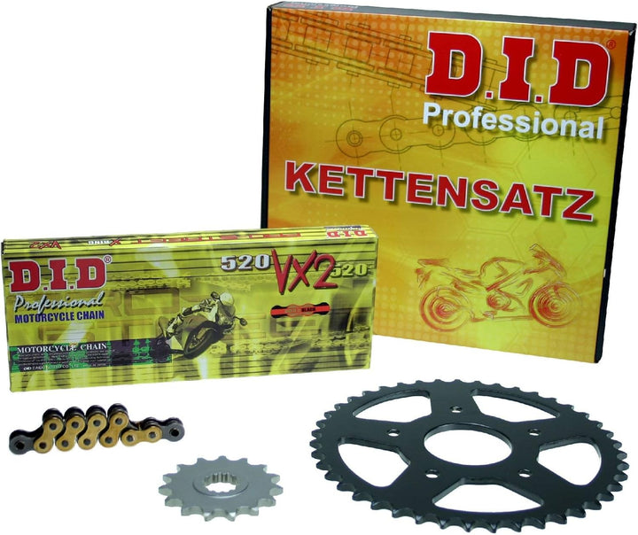 Kettensatz CA 125 Rebel, 1995-2000, JC24, JC36, DID X-Ring extra verstärkt gold (nicht für 80 km/h M