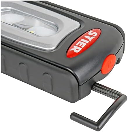 STIER Akku LED Werkstattleuchte, 250 Lumen, einer Leuchtdauer von 2,5 Stunden, 360° drehbarem Haken