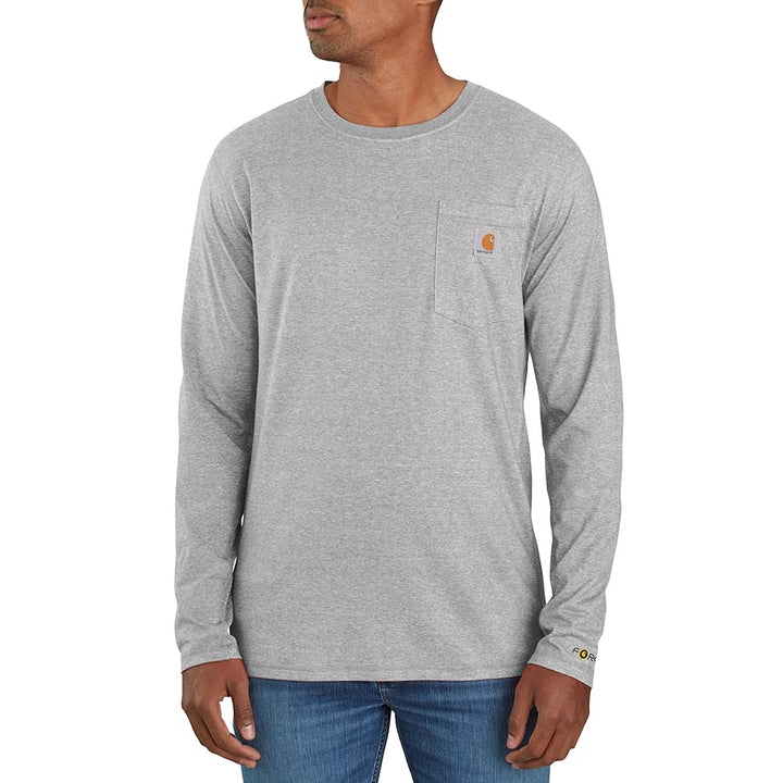 Carhartt Herren Force Relaxed Fit Midweight Long-Sleeve Pocket Arbeits-T-Shirt S Meliert, Grau, S Me