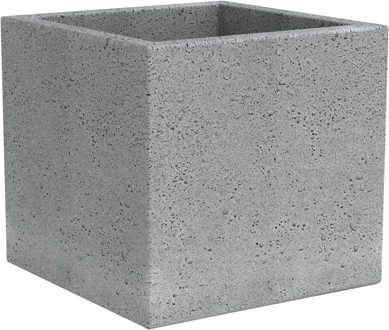 Scheurich C-Cube, Pflanzgefäss aus Kunststoff, Stony Grey, 40 cm lang, 40 cm breit, 33 cm hoch, 44 l