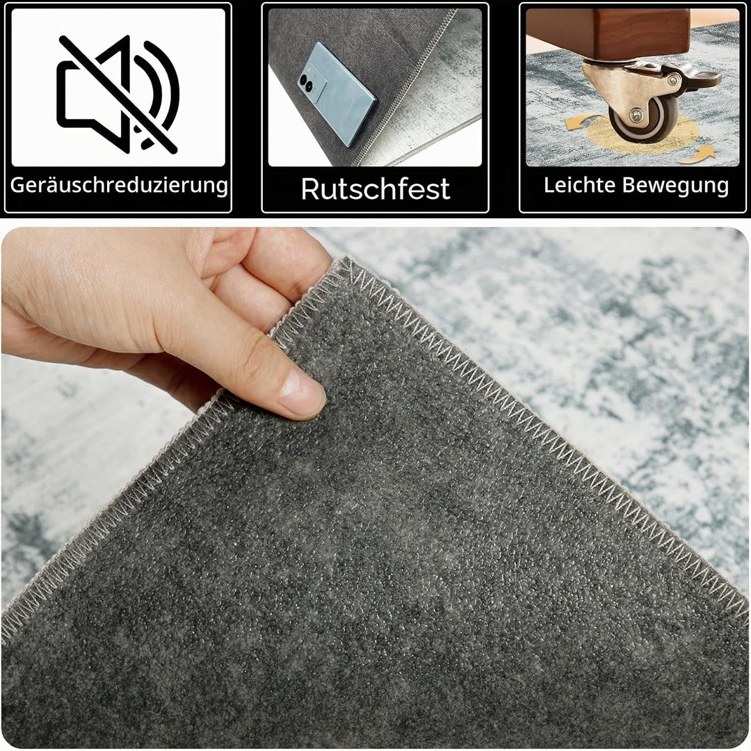 Famibay Bodenschutzmatte BüRostuhl 120x150cm Schreibtischstuhl Unterlage Grau Bodenmatte rutschfest