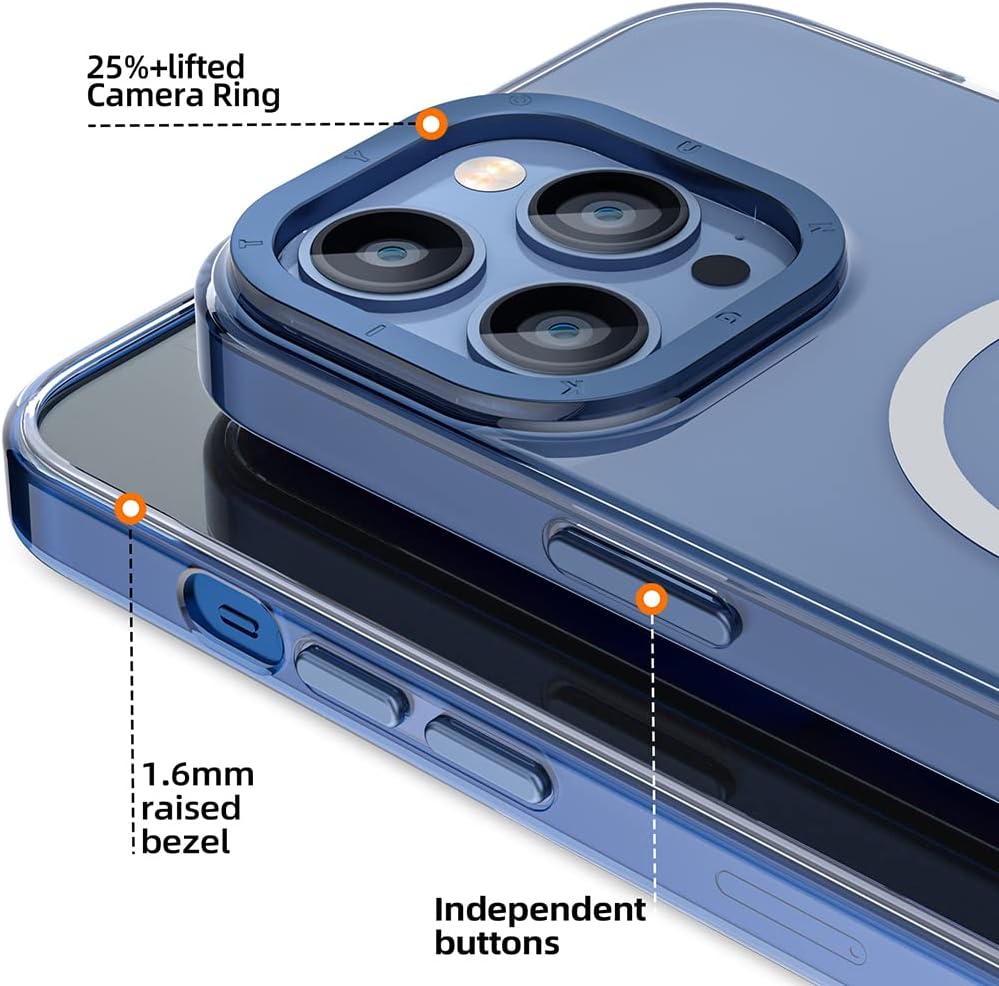 YOUNGKIT für iPhone 14 Pro Hülle, Stossfeste Kratzfeste Schutzhülle Slim Klar Case Chargement magnét