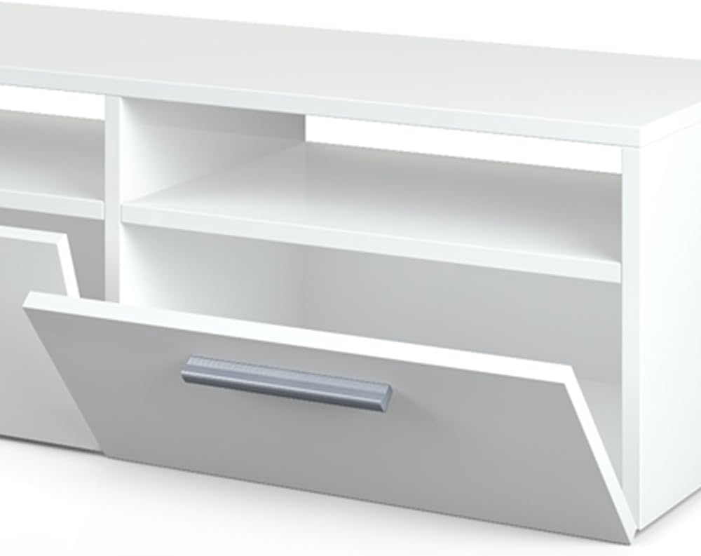 Vicco Lowboard Diego, Weiss Hochglanz, 95 x 38 cm Weiss Hochglanz 95 cm, Weiss Hochglanz 95 cm
