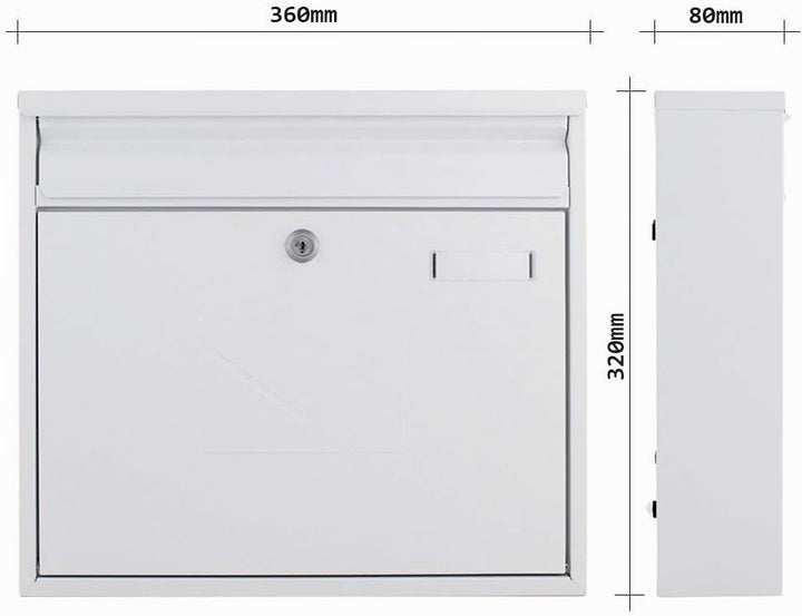 Rottner Briefkasten Teramo aus Stahl in Weiss, Mailbox, Postkasten, Zaunbriefkasten, DUO-Briefkasten
