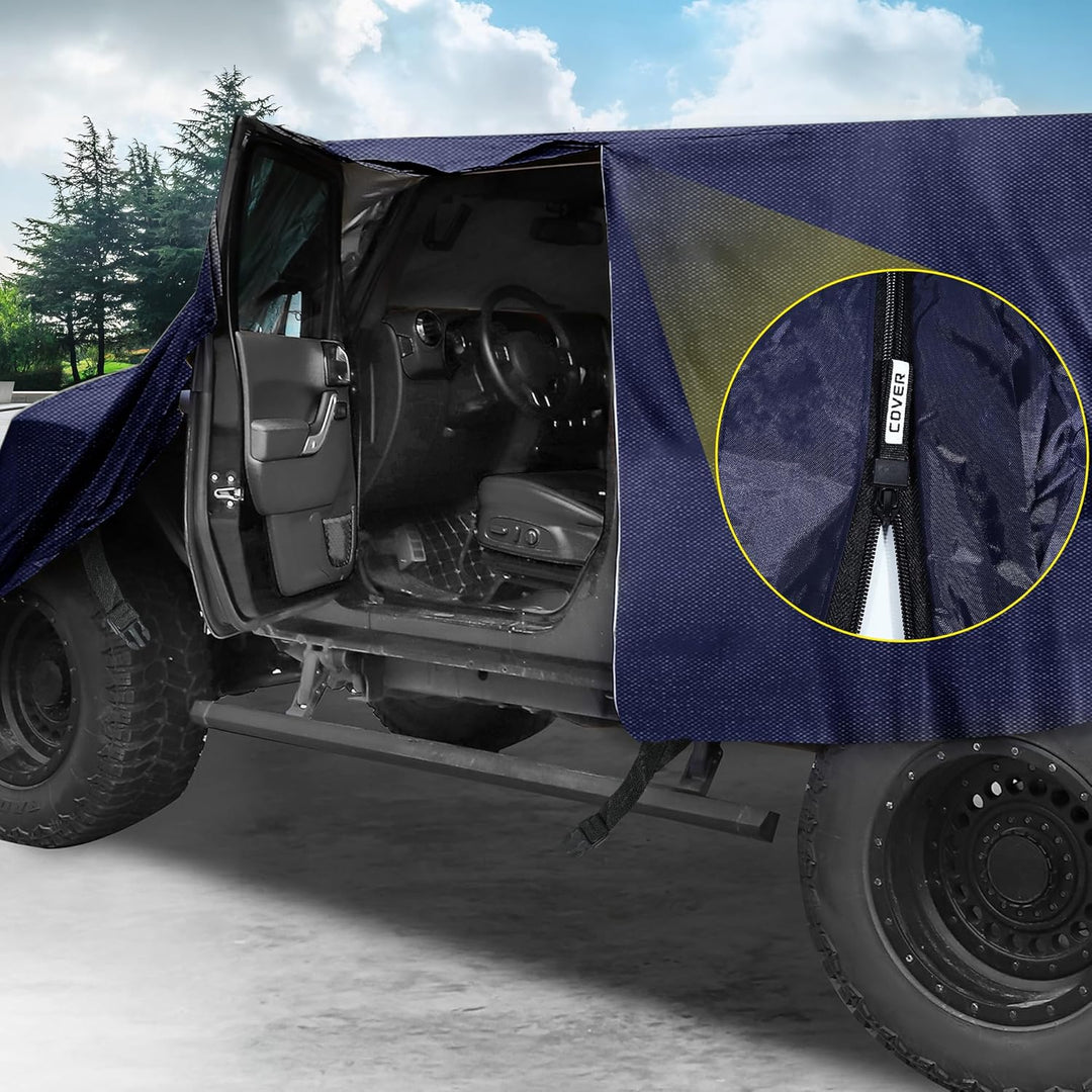 X AUTOHAUX Autoabdeckung SUV Autoplane Outdoor Vollgarage Wasserdicht Auto Abdeckplane für Jeep Wran