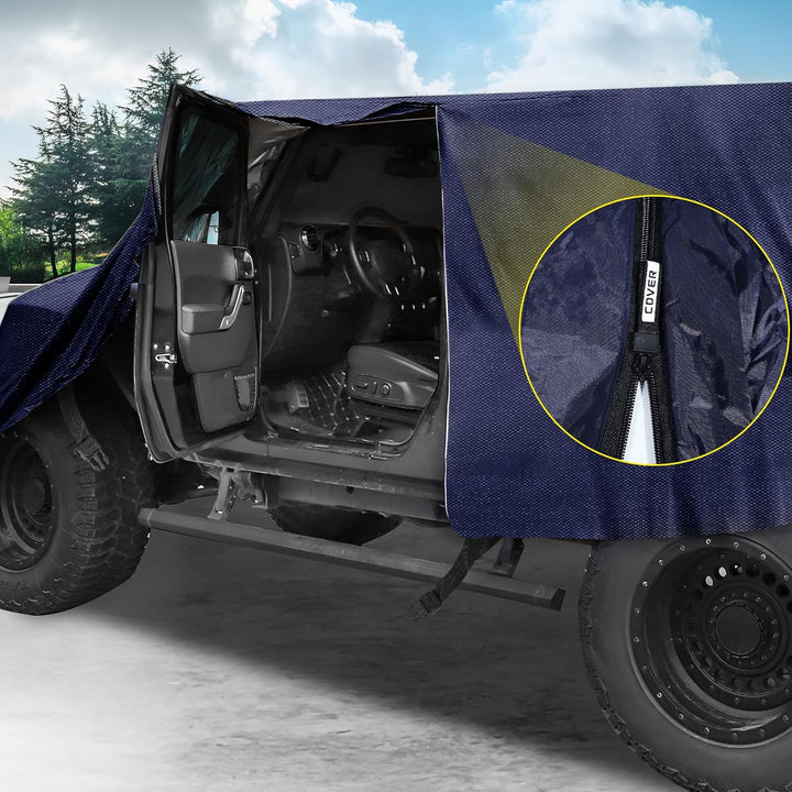 X AUTOHAUX Autoabdeckung SUV Autoplane Outdoor Vollgarage Wasserdicht Auto Abdeckplane für Jeep Wran