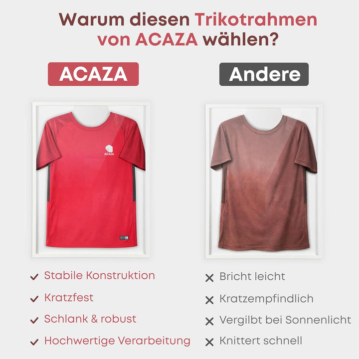 ACAZA Trikotrahmen 60 x 80cm, 3D Bilderrahmen tief zum befüllen mit Fussball-, Eishockey-, Rugby-, N