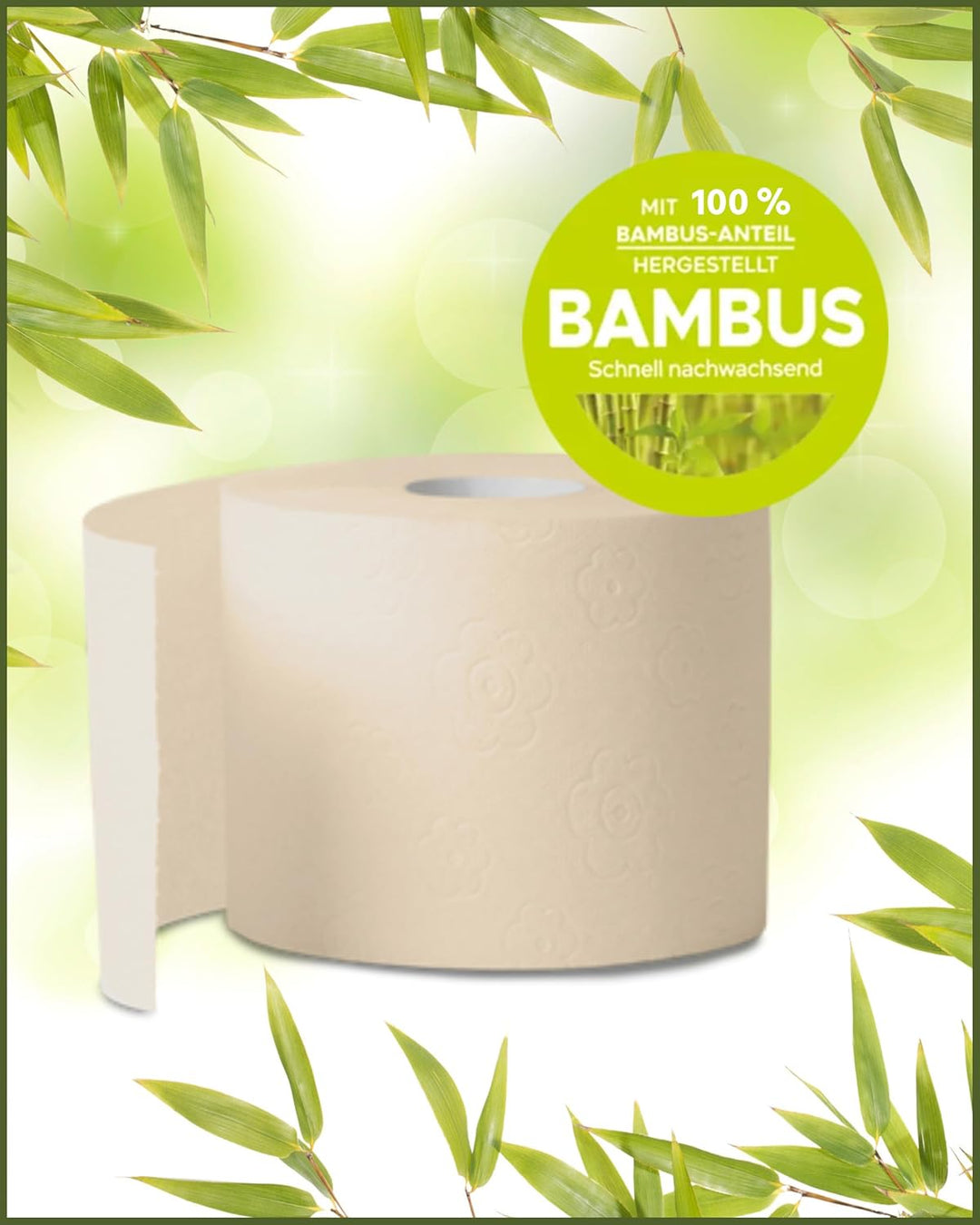 oecolife Toilettenpapier Box BAMBUS, 3-lagig, 27 Rollen á 250 Blatt, Grosspackung, superweich, plast