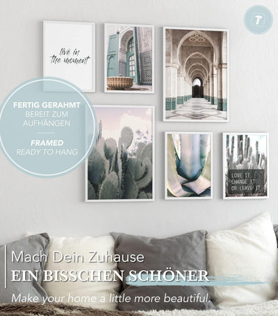 Papierschmiede® Mood Poster Set Marokko, Fertiges Bilder Set mit Rahmen (Holz, weiss), Wohnzimmer De