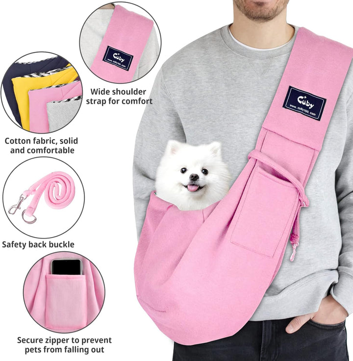 CUBY Hundetragetasche für Hunde und Katzen, wendbar, für Haustiere, verstellbare Grösse, weiche Tasc