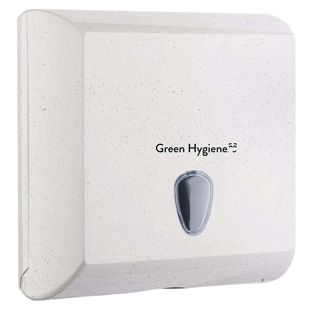 Green Hygiene HOCHSTAPLER, Falthandtuchspender für Z-Falz, V-Falz, C-Falz aus 25% Holzfaser, Papierh