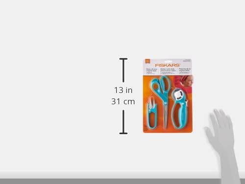 Fiskars 154233-1002 Starter-Set zur Bekleidungsherstellung, 3 Stück, Edelstahl, Türkis/Ausflug, einf