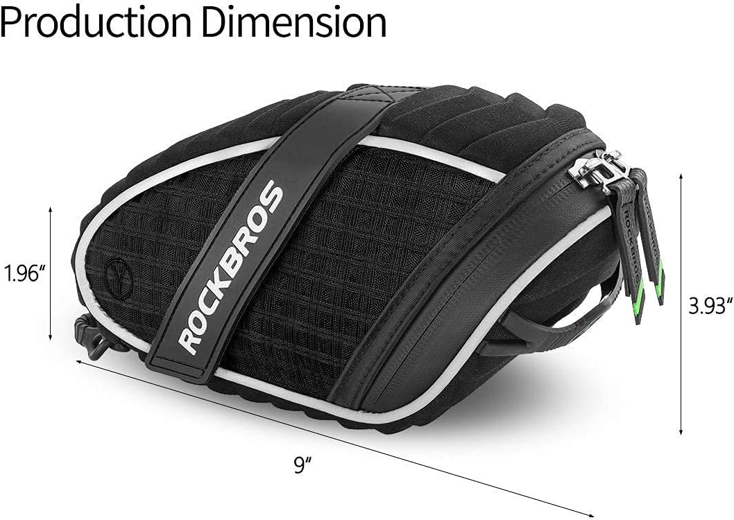 ROCKBROS Satteltasche für Fahrrad, MTB, Fahrradtasche hinten, Sattel, 1,5 l, wasserdicht, reflektier
