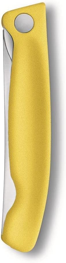 Victorinox 2-tlg Swiss Classic Faltbares Gemüsemesser/Tafelmesser Set, Wellenschliff gelb Gelb Duo P