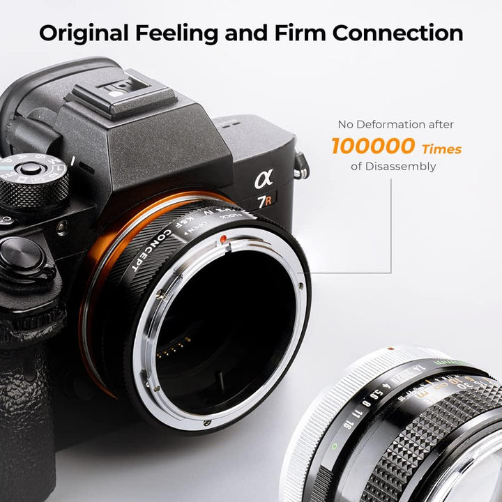 K&F Concept Lens Mount Adapter FD-NEX IV Manueller Fokus Kompatibel mit Canon FD & FL 35 mm Objektiv