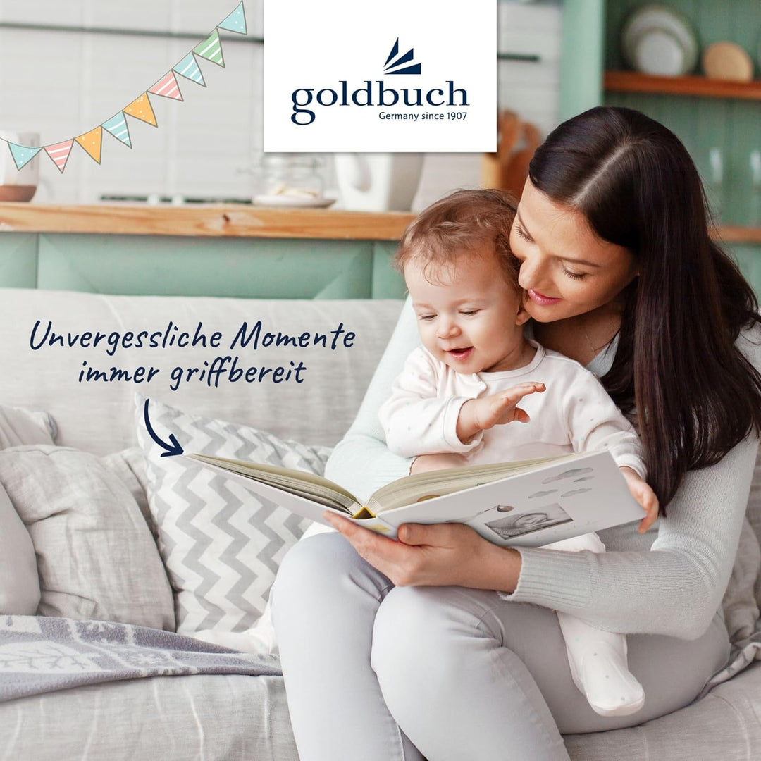 goldbuch 15 474 Babyalbum Hurra - Du bist da!, Babybuch 30 x 31 x 4 cm, Foto Album, 58 weisse Blanko