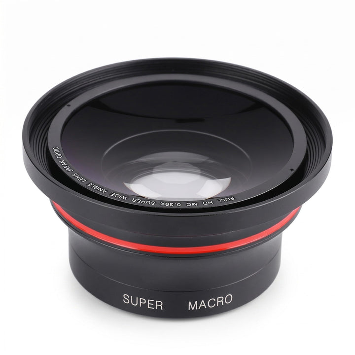 37MM 0.39X Professionelles HD Weitwinkelobjektiv mit Makro Objektiv und 37-mm-Telefonclip für Camcor