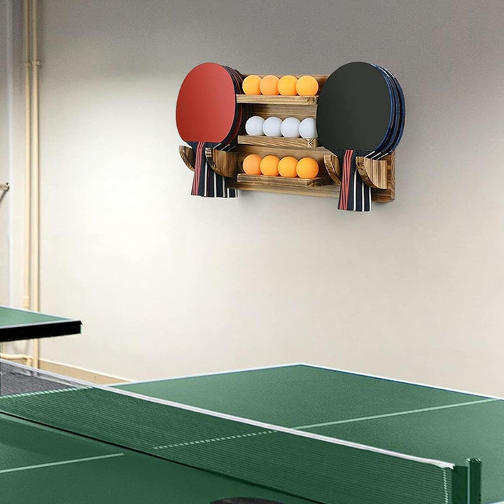 Platzsparender Tischtennishalter, grosses Fassungsvermögen, Schlägerdisplay und Aufbewahrung, kompak