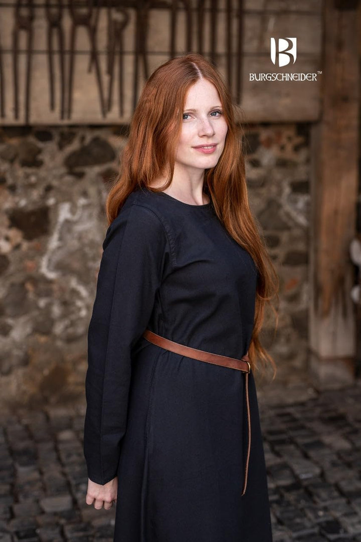 Burgschneider - Unterkleid Freya - Schwarz (M, für Damen &amp; Herren, Baumwolle) Historisch - Early Med