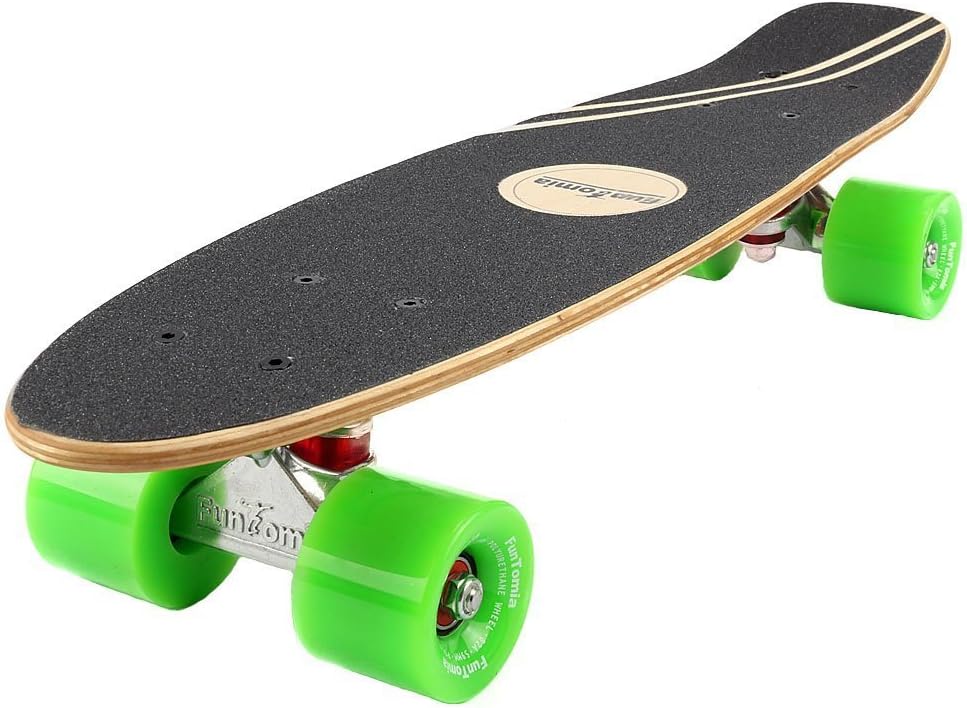 FunTomia Mini-Board Cruiser Skateboard 57cm aus 7-lagigem kanadischem Ahornholz inkl. Mach1 ABEC-9 K