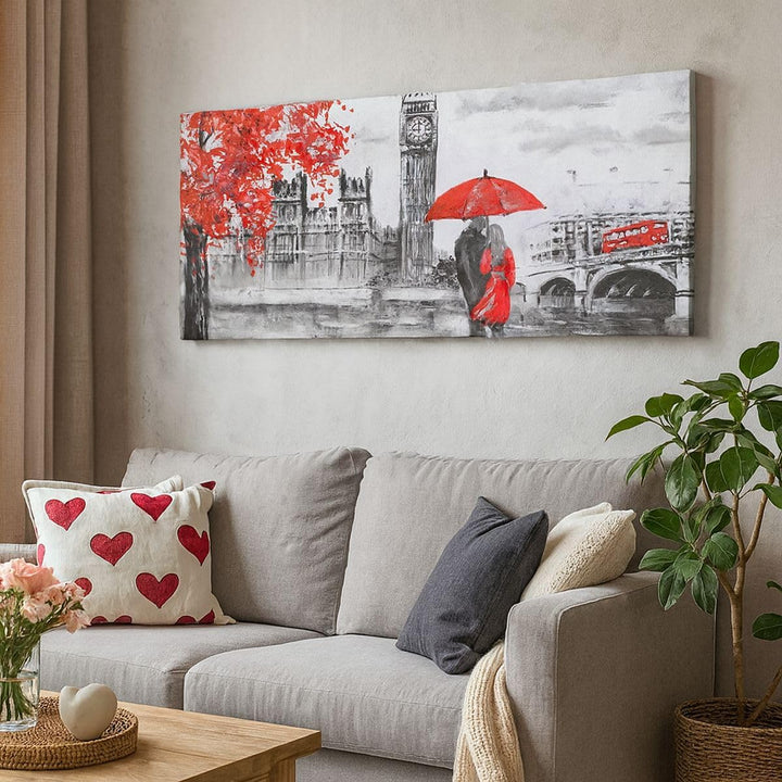 Wandbilder Dekoration Wohnzimmer London Architektur big ben Panorama Bilder auf Leinwand 120x50cm Le