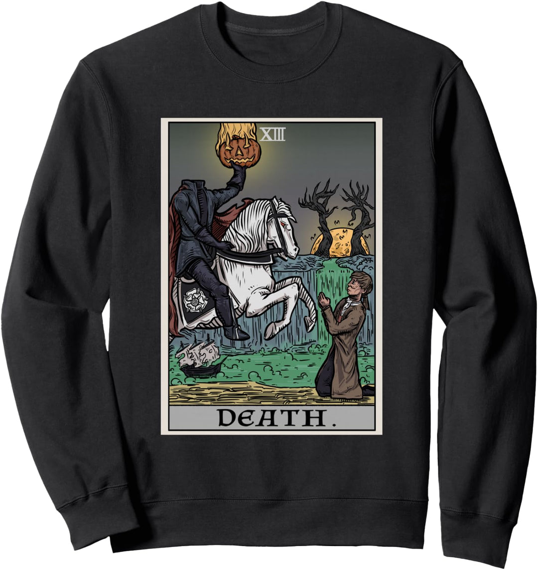 Todes-Tarot Karte Kopfloser Reiter Halloween gruselig Gothic Sweatshirt