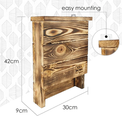 LEVIATAN CHIROPTERA Fledermauskasten aus Massiv-Holz - fertig montiert, Nistkästen, wetterfest, unbe