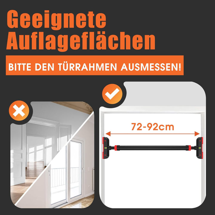 DH FitLife Klimmzugstange Türrahmen ohne Schrauben | Pull up bar Doorway zum Eindrehen | Türreck zum