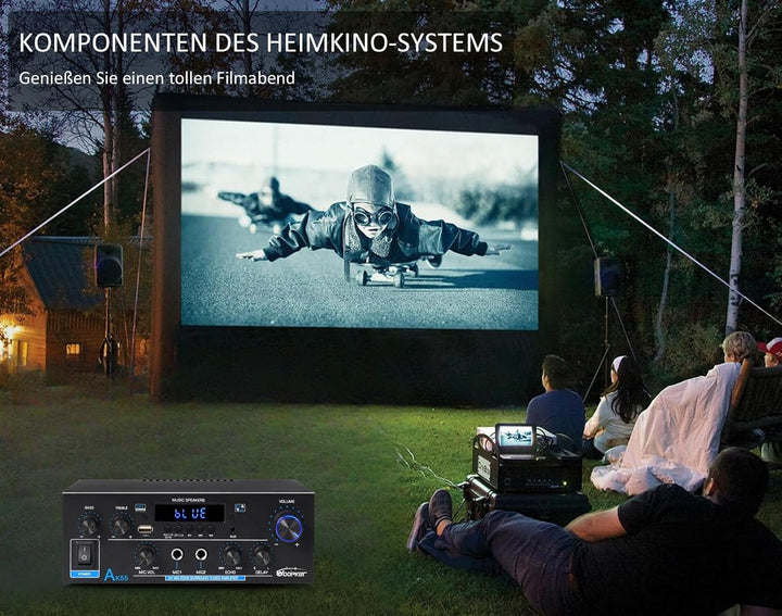 Stereo Verstärker - WOOPKER AK55 HiFi Verstärker Stereo Receiver 600W, 2.0 Kanal Bluetooth Verstärke