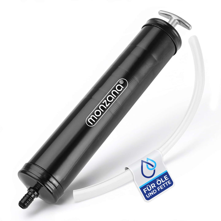 MONZANA® Ölabsaugpumpe 500 ml Volumen 300mm Schlauchlänge stabiles Metall T-Griff Ölpumpe Ölumfüllpu