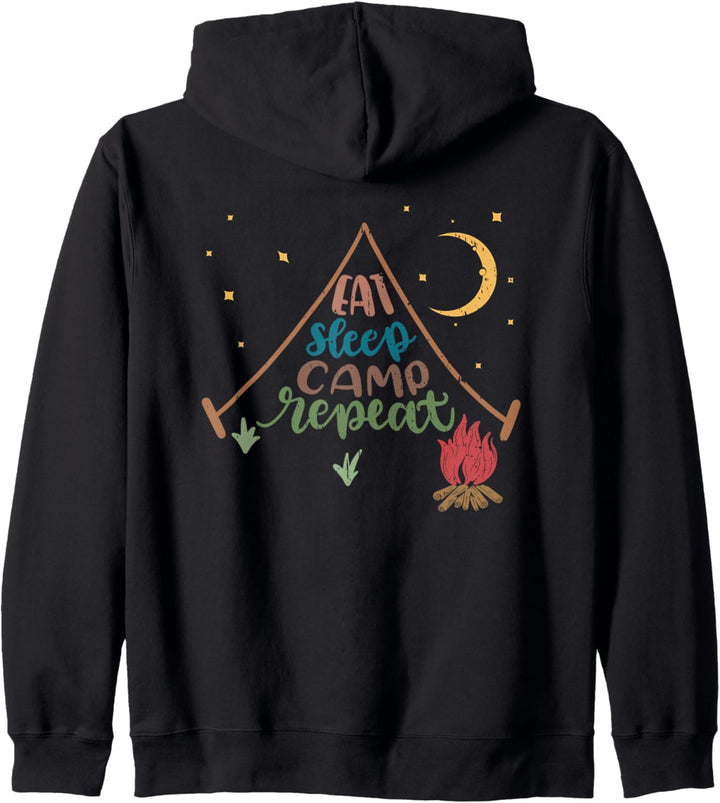 Eat Sleep Camp Repeat Campfire Bushcraft Outdoor Hiking Kapuzenjacke