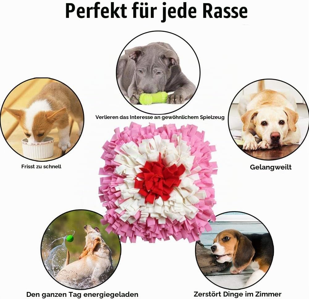 IEUUMLER Hundematte Snuffle Mat Erziehungsmatte für Hunde Dog Puzzle Toys IE075 (45 x 45 cm, Rosa &amp;