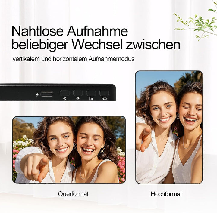 Handy Selfie Monitor Screen, Magnetischer Smartphone Vlog Bildschirm für iPhone for Live Streaming,
