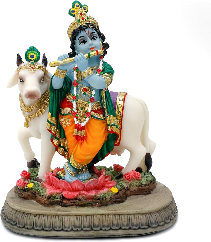 alikiki Statue Hindu-Gott Lord Krishna – 14,5 cm H Indien Idol Krishna Skulptur Geschenke für indisc