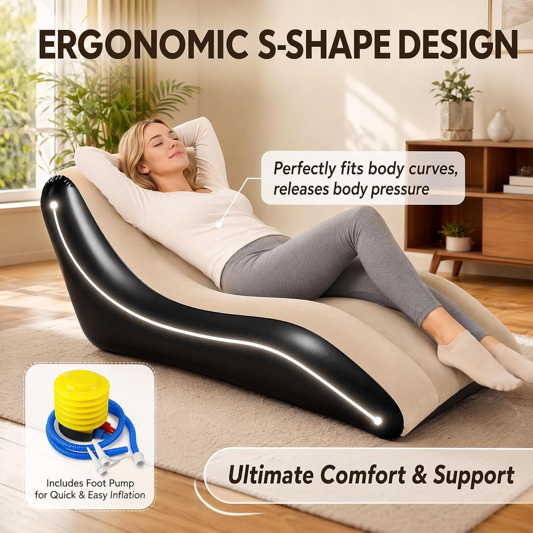 RANJIMA Aufblasbares Sofa, Aufblasbare Liege, Aufblasbar Liegestuhl mit Luftpumpe, Wasserdichtes Auf