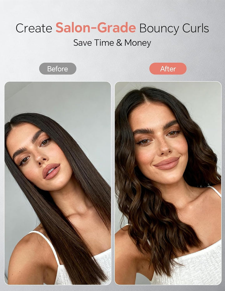 LANDOT 25mm Automatischer Rotierender Lockenstab Mit Keramik-Beschichtung, 8 Temperaturstufen, Locke