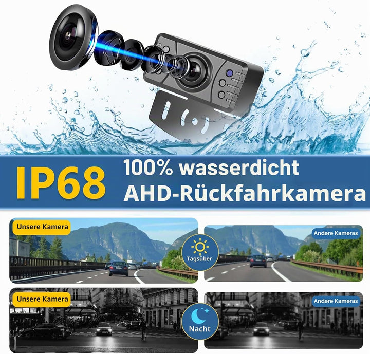 Digital Kabellos Rückfahrkamera Set Unterstützt 1 Kameras, 4,3" Funk Rückfahrkameras mit Wireless Ei