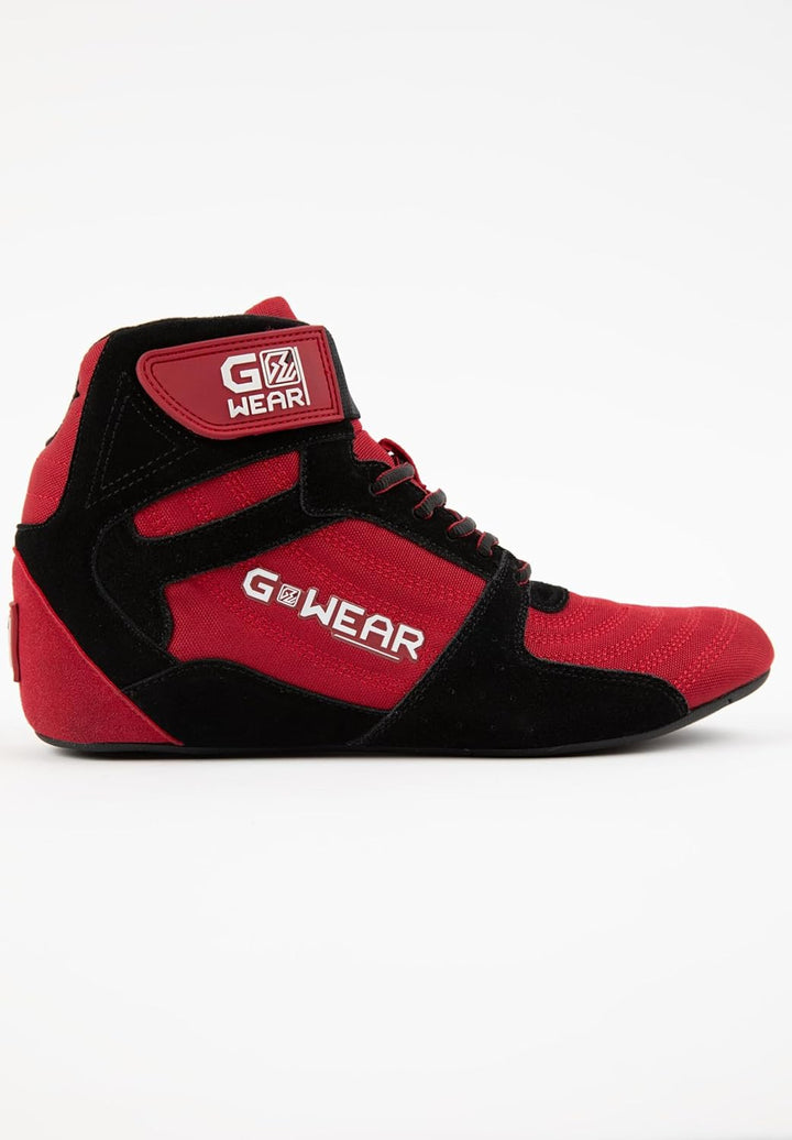 Gorilla Wear Gwear Pro High Tops Rot/Schwarz - Bodybuilding und Fitness Schuhe mit Logo leicht beque