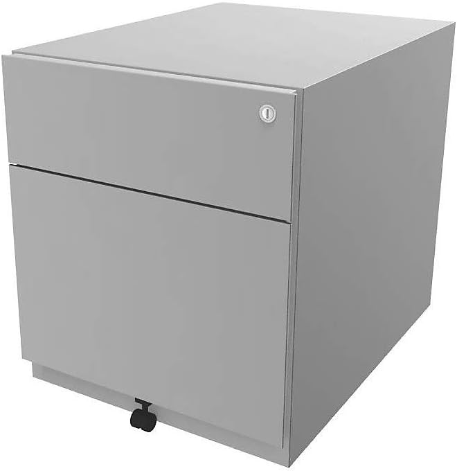 BISLEY Rollcontainer Note mit Griffleiste, 1 Universalschublade, 1 HR-Schublade, Metall, 634 Anthraz