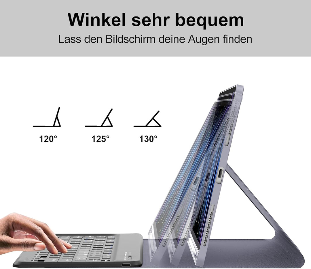 Für iPad Pro 12,9 Hülle mit Tastatur, für iPad Pro 12,9" 3-6. Gen (2018-2022) Modelle (A1980/A2435 u