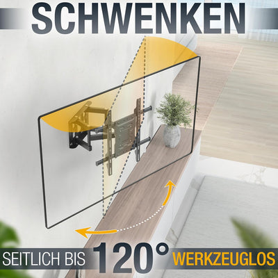 RICOO TV Wandhalterung Fernseher Schwenkbar Neigbar für 32-65 Zoll, Universal TV Halterung S7244, Fe