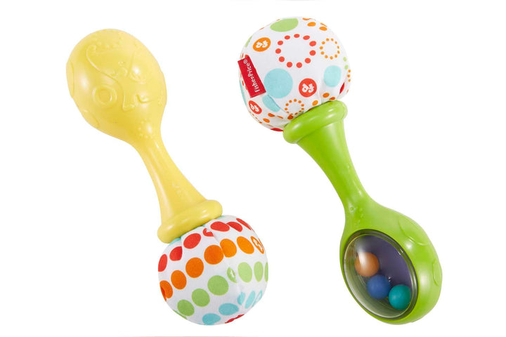 Fisher-Price Rumba-Rasseln - Set aus 2 Rasseln mit bunten Perlen und weichen Griffen, fördert die se