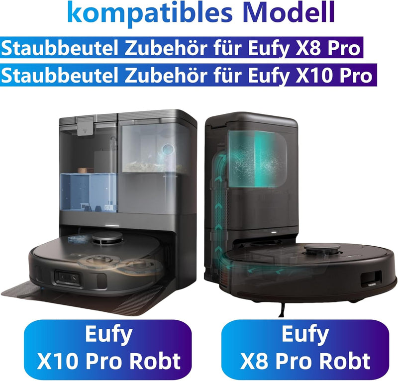 14 Stück Staubsaugerbeutel für Eufy X8, Eufy X8 Pro/X10 Pro Saugroboter, Staubbeutel Ersatz Beutel Z