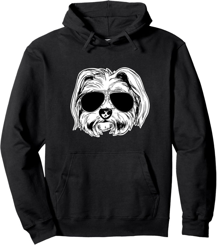 Shih Tzu with Sunglasses Pullover Hoodie