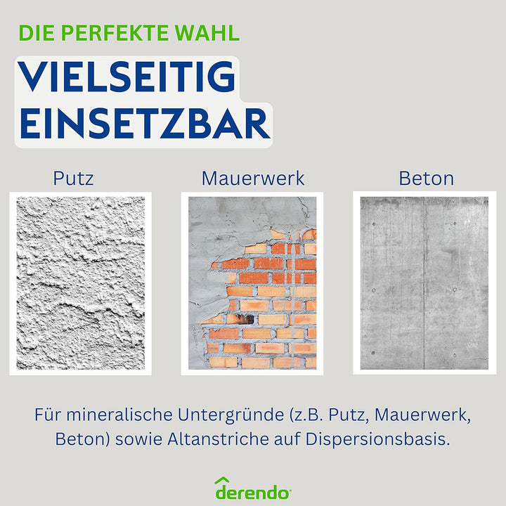 derendo Fassadenfarbe grün 2,5l mit EXTRA hohem Wetterschutz, matte silikonharzverstärkte Fassaden F