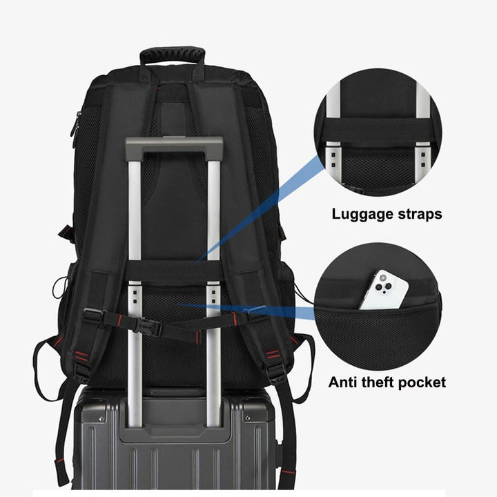 60L 80L Gross Reiserucksack Herren,Erweiterbar Handgepäck Rucksack,Wasserdichter 17-Zoll Laptoptasch