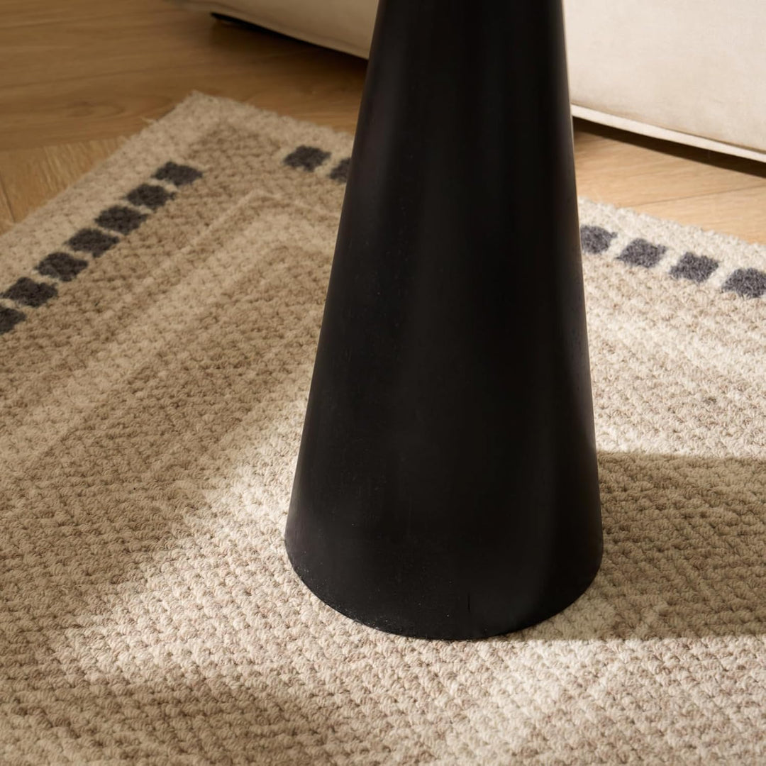 Beistelltisch Rund, Beistelltisch Holz Schwarz, Couchtisch Klein Rund für Wohnzimmer, Runder Beistel