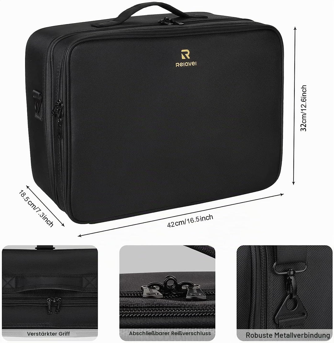 Relavel Extra Gross Make-up-Koffer, Professionelle Make-up-Tasche für Reisen &amp; Visagisten, Tragbare